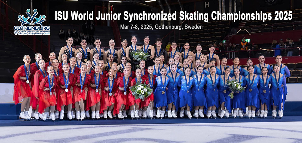 Stephanie and her Skyliners Junior team getting bronze medal at World Junior Championships 2025